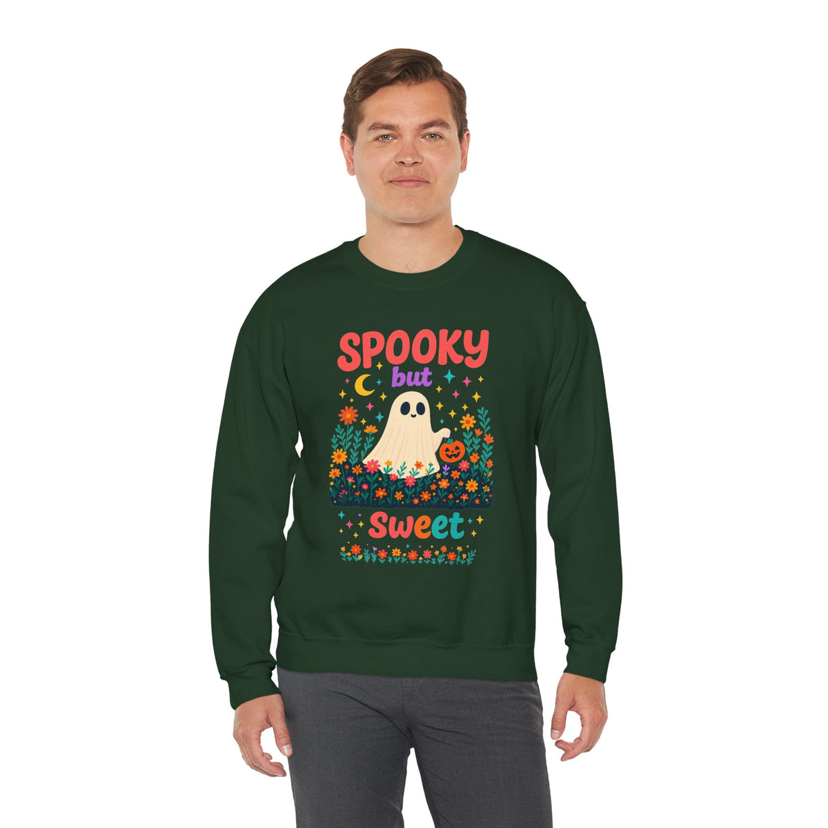 Spooky but Sweet Halloween Sweatshirt – Cute Fall Crewneck