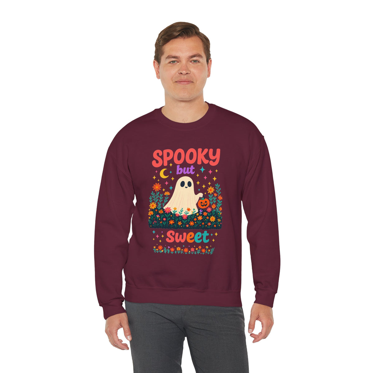 Spooky but Sweet Halloween Sweatshirt – Cute Fall Crewneck
