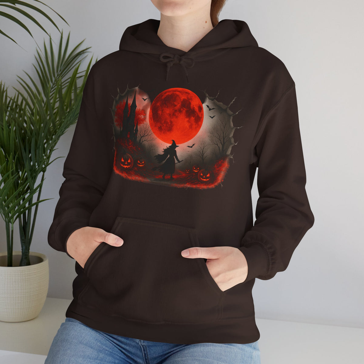 Halloween Hoodie - Cozy Fall Hooded Sweatshirt & Seasonal Gift - Halloween Witch Hoodie - Halloween Costume