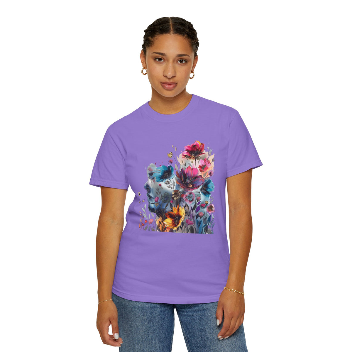 Boho Women's T-shirt | Floral Silhouette Women’s T-Shirt