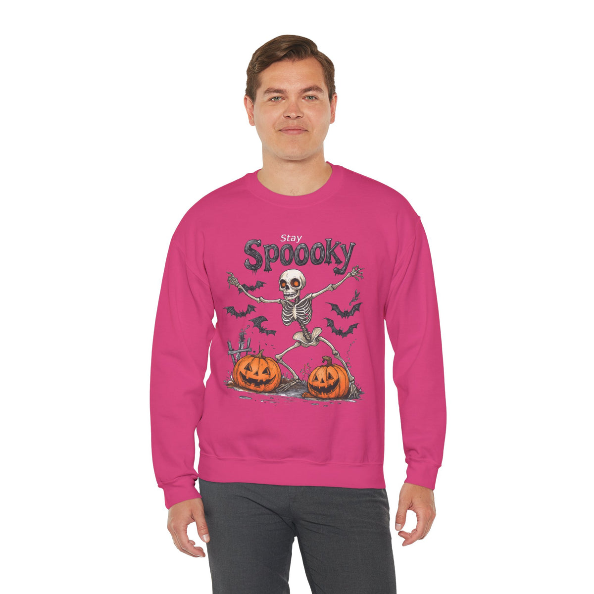Halloween Sweatshirt - Spooky Skeleton Halloween Sweatshirt – Unisex Crewneck, Cozy Fall Sweater & Halloween Gift - Halloween Costume