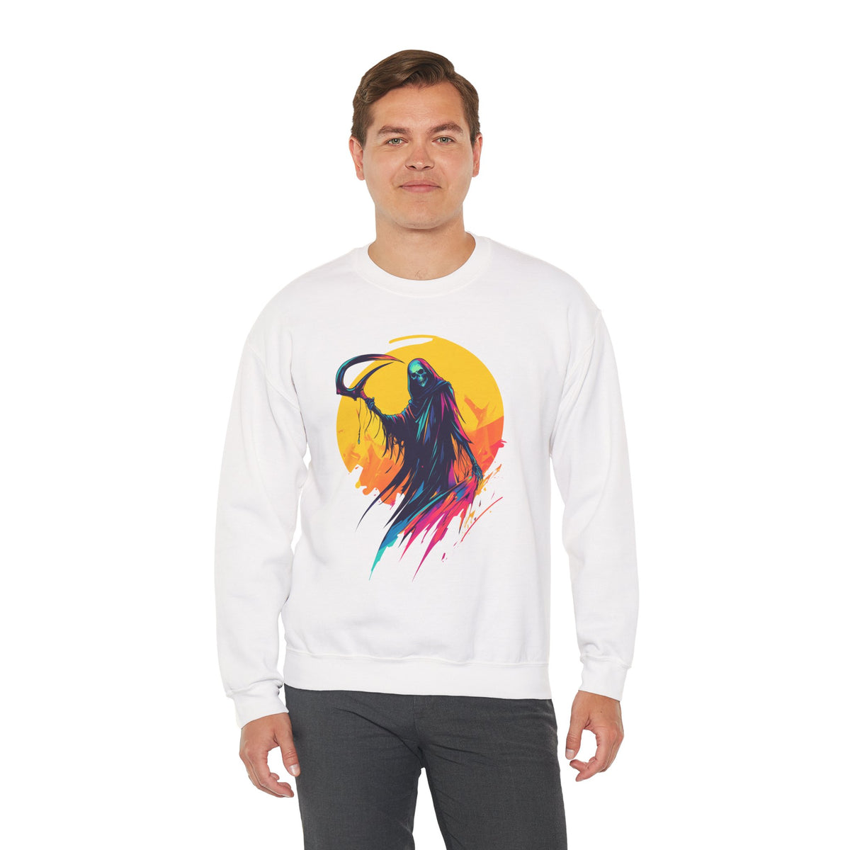 Grim Reaper Halloween Sweatshirt – Spooky Crewneck - Cozy Fall Outfit