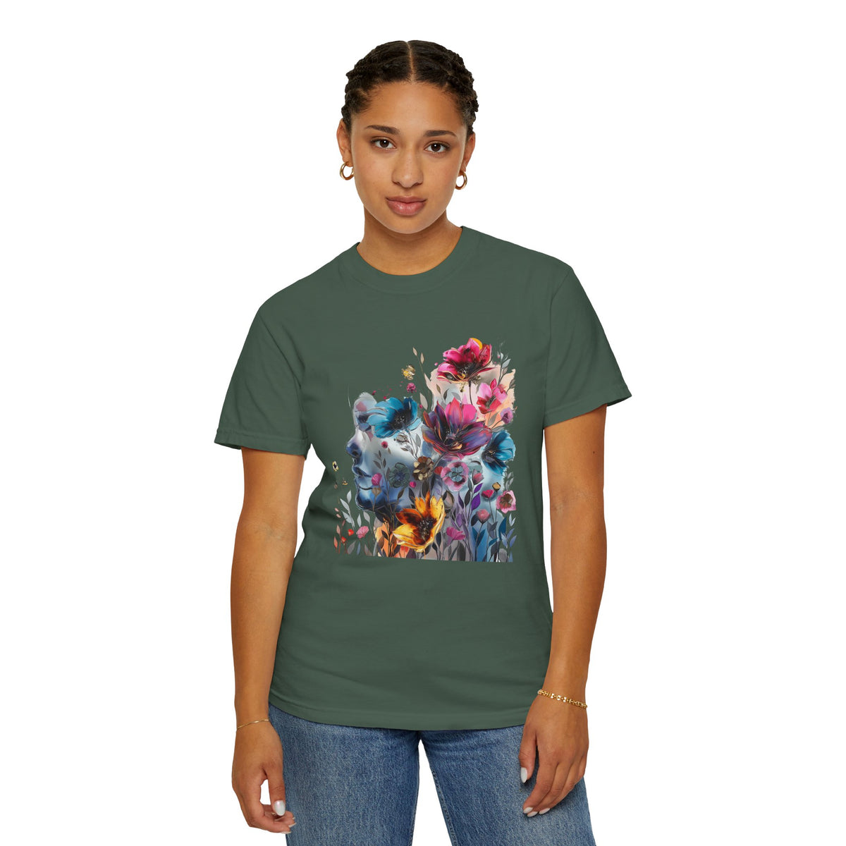 Boho Women's T-shirt | Floral Silhouette Women’s T-Shirt