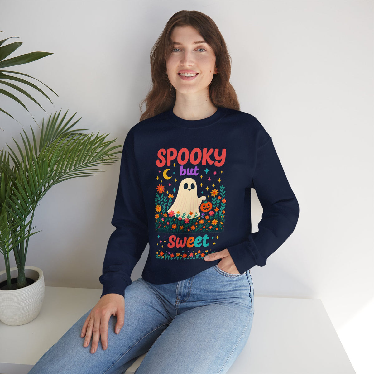 Spooky but Sweet Halloween Sweatshirt – Cute Fall Crewneck