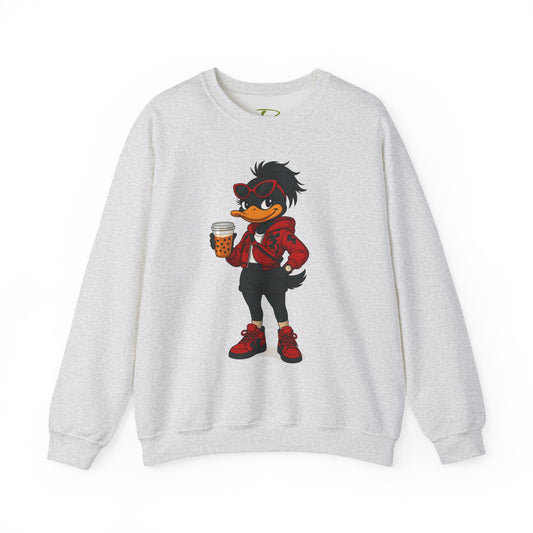 Chic Cartoon Character Sweatshirt - Cozy Women's Crewneck