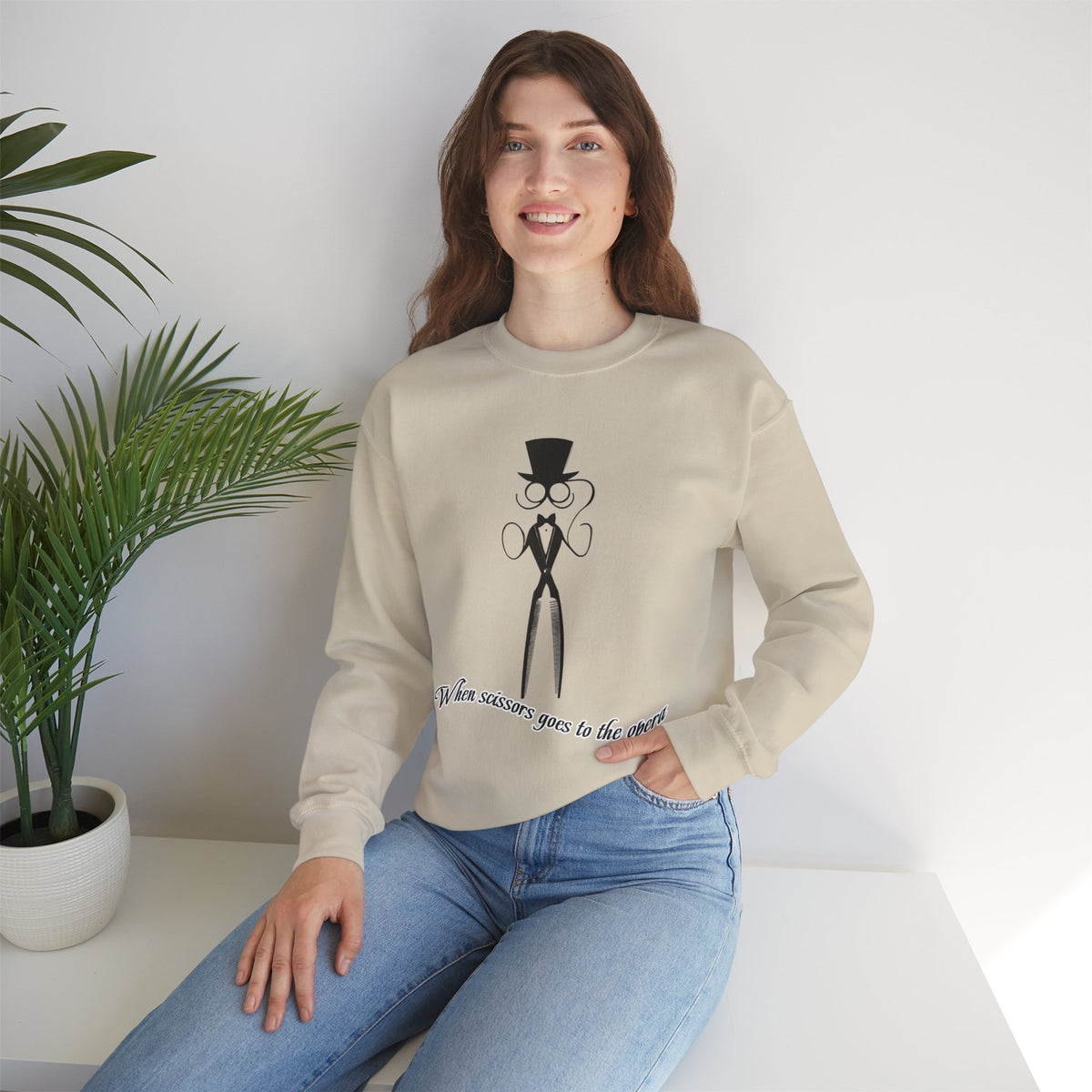 Funny Scissor Enthusiast Crewneck - Hairdresser Sweatshirt - Unisex Salon Humor Gift for Stylists & Cosmetologists