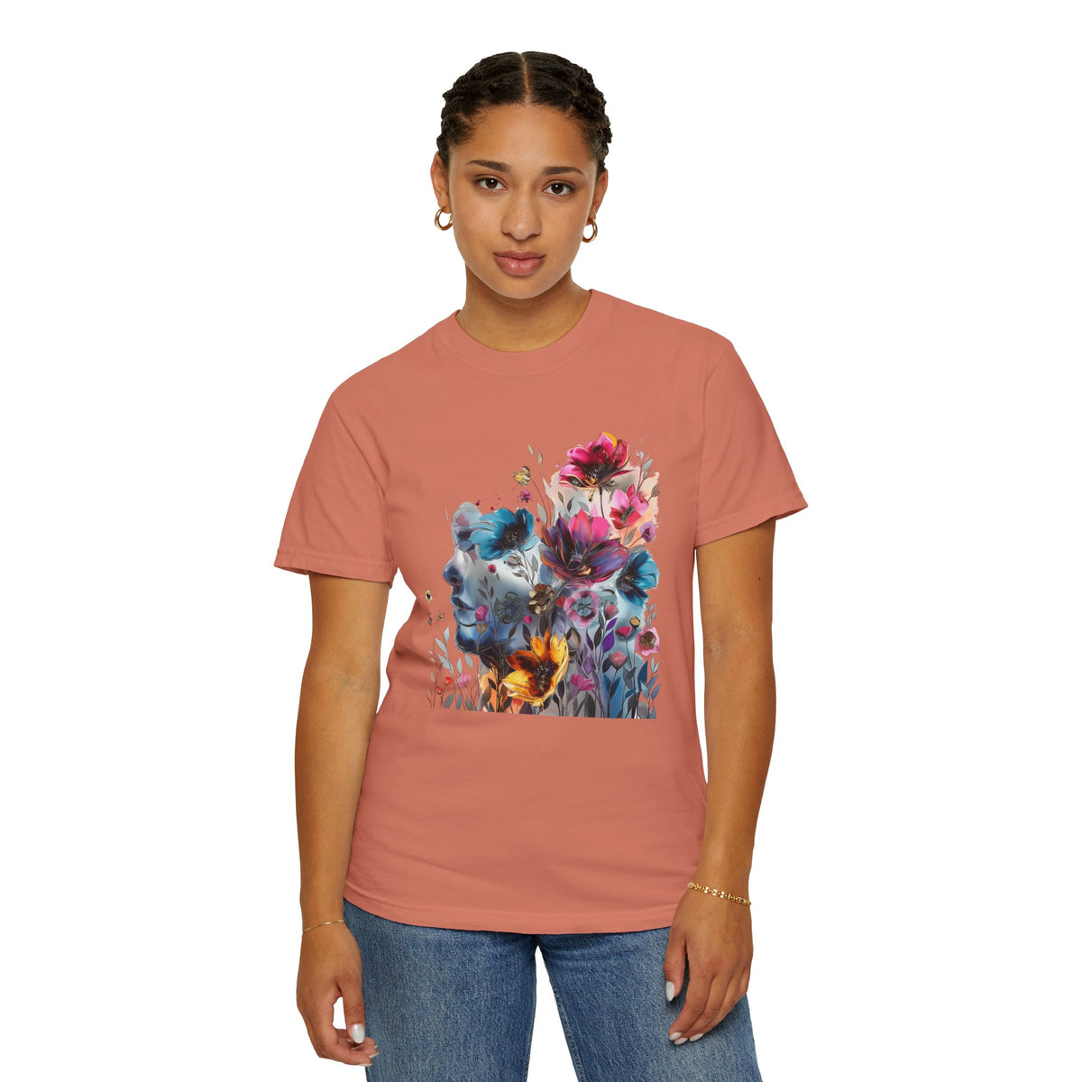 Boho Women's T-shirt | Floral Silhouette Women’s T-Shirt