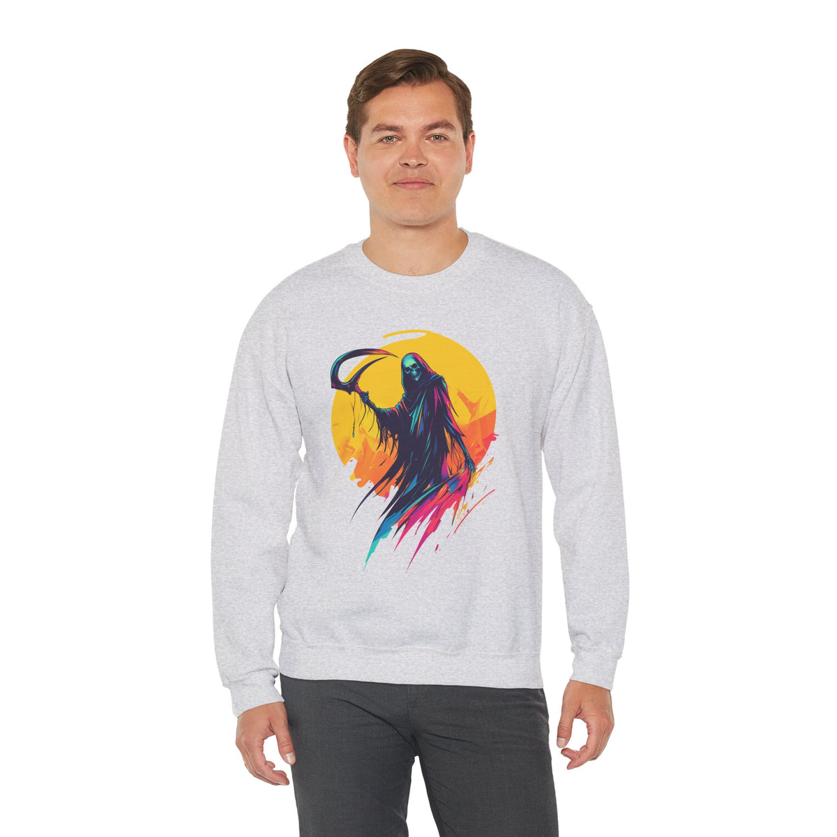 Grim Reaper Halloween Sweatshirt – Spooky Crewneck - Cozy Fall Outfit