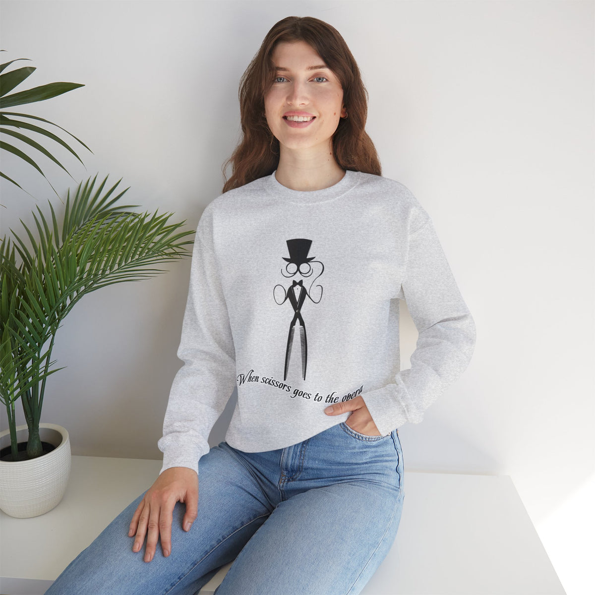 Funny Scissor Enthusiast Crewneck - Hairdresser Sweatshirt - Unisex Salon Humor Gift for Stylists & Cosmetologists