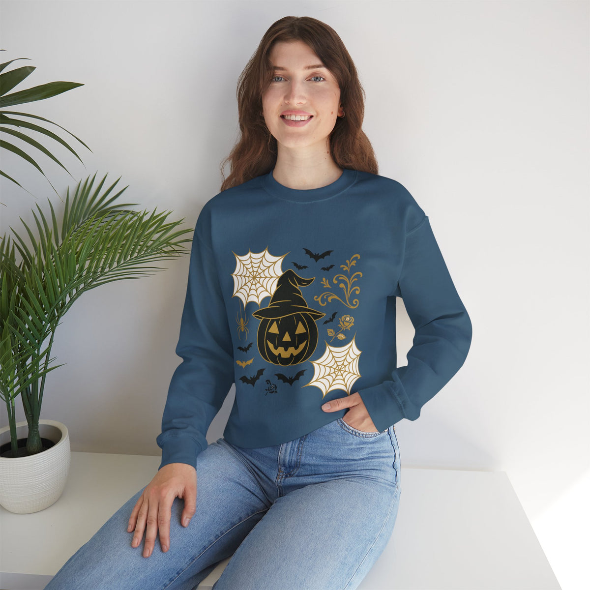 Halloween Pumpkin Sweatshirt – Spooky Crewneck - Halloween Sweatshirt - Cozy Fall Sweater & Seasonal Gift