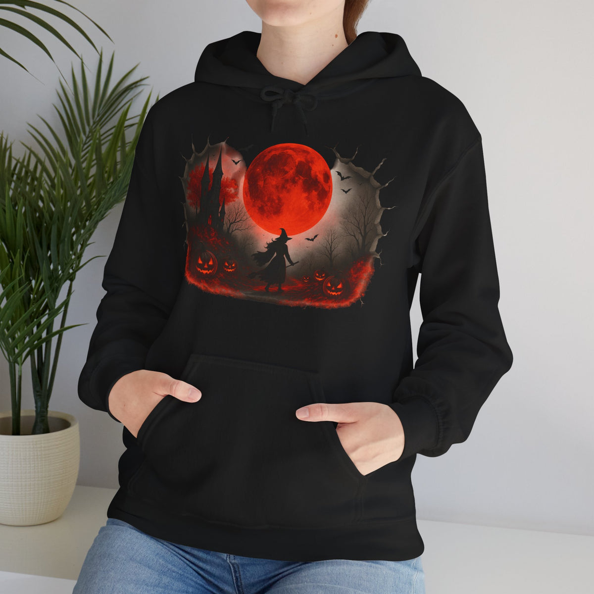 Halloween Hoodie - Cozy Fall Hooded Sweatshirt & Seasonal Gift - Halloween Witch Hoodie - Halloween Costume