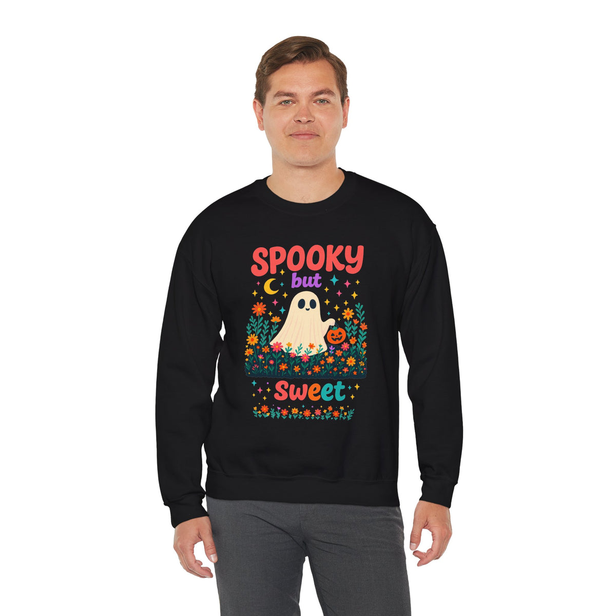 Spooky but Sweet Halloween Sweatshirt – Cute Fall Crewneck