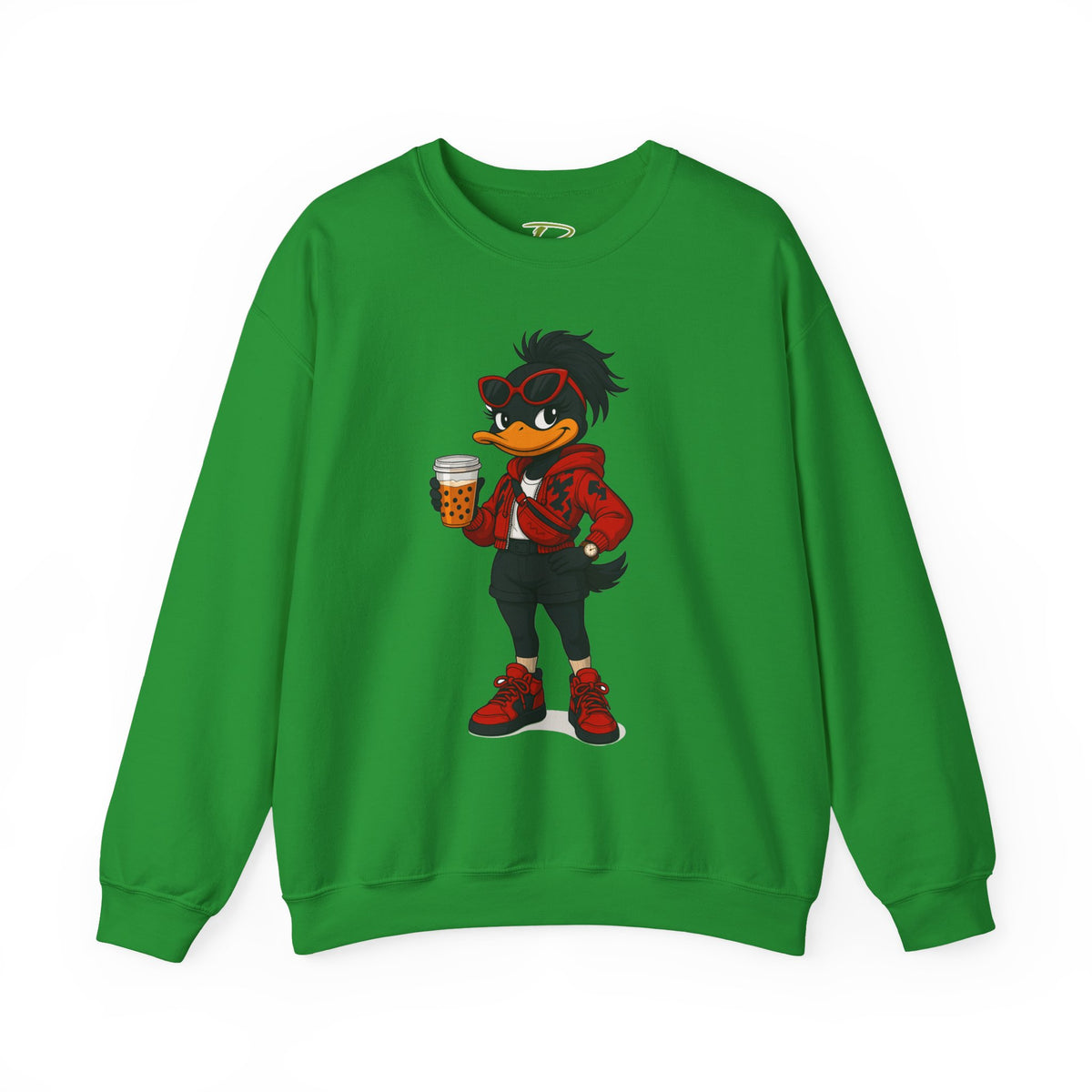 Chic Cartoon Character Sweatshirt - Cozy Women's Crewneck