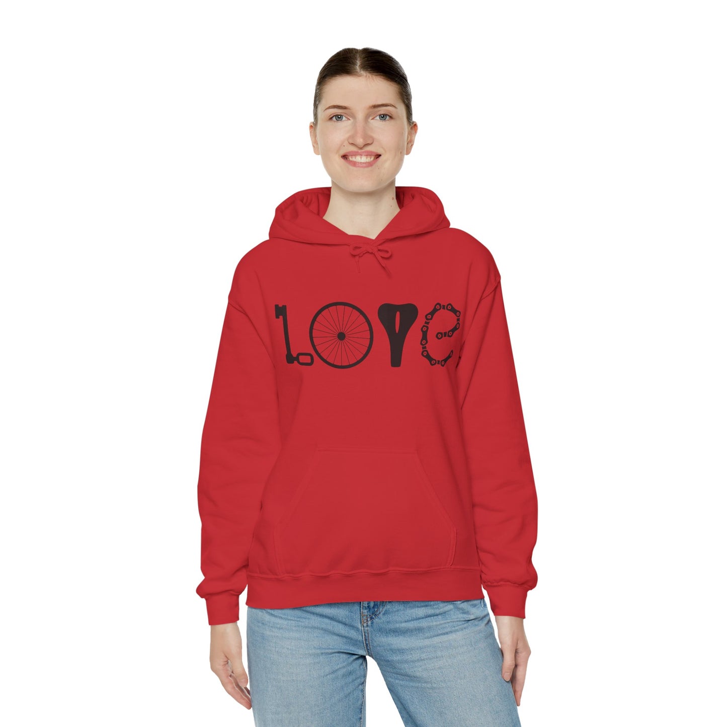 Bicycle Love Hoodie - Mountain Bike Hoodie - Unisex Cycling Hoodie, Cozy Bike Lover Gift & Outdoor Apparel