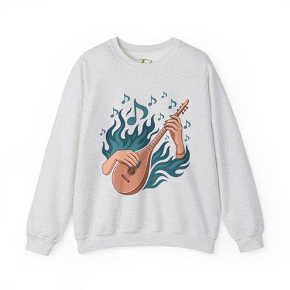 Music Lover Crewneck - Musical Women's Sweatshirt - Artistic Graphic Gift for Musicians
