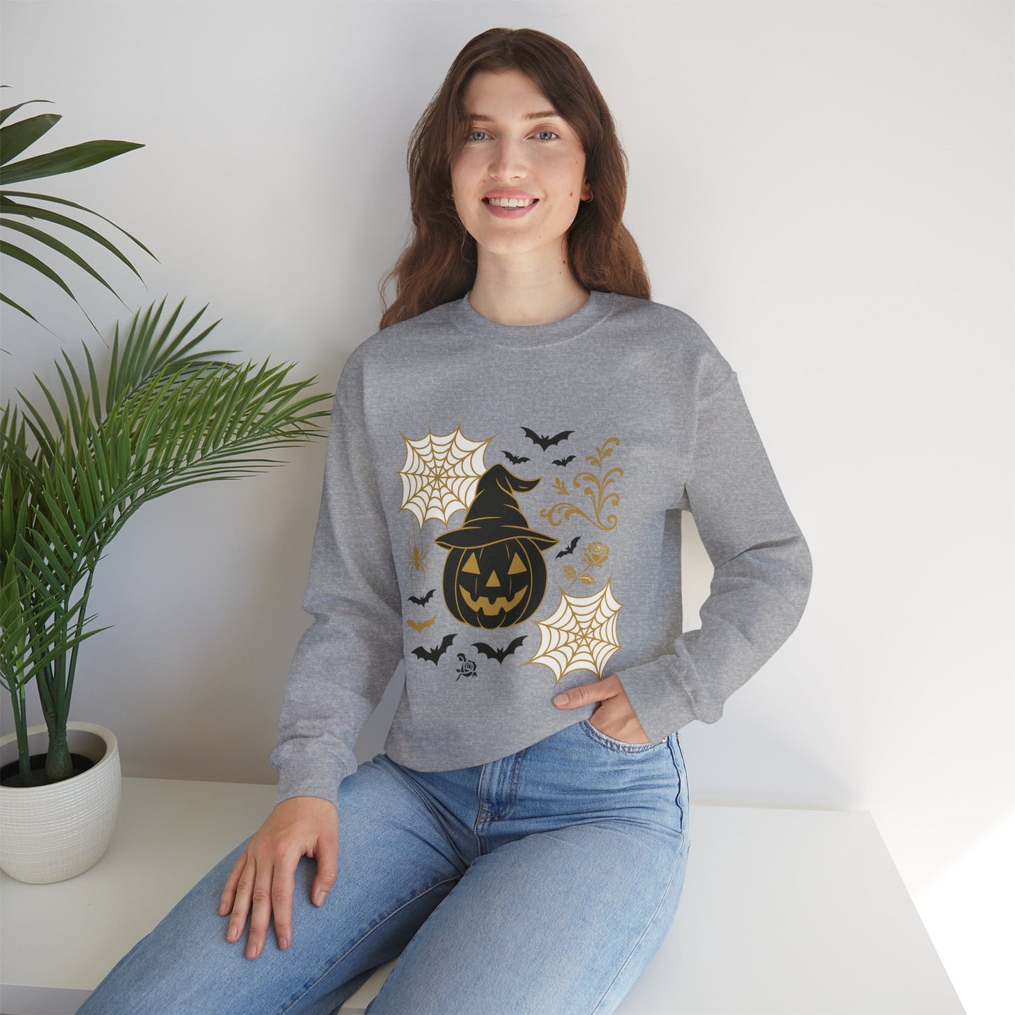 Halloween Pumpkin Sweatshirt – Spooky Crewneck - Halloween Sweatshirt - Cozy Fall Sweater & Seasonal Gift