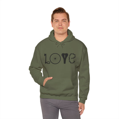 Bicycle Love Hoodie - Mountain Bike Hoodie - Unisex Cycling Hoodie, Cozy Bike Lover Gift & Outdoor Apparel