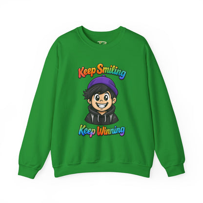 Happy Vibes Crewneck Sweatshirt - Keep Smiling Men's Sweater - Motivational Sweater & Inspirational Gift
