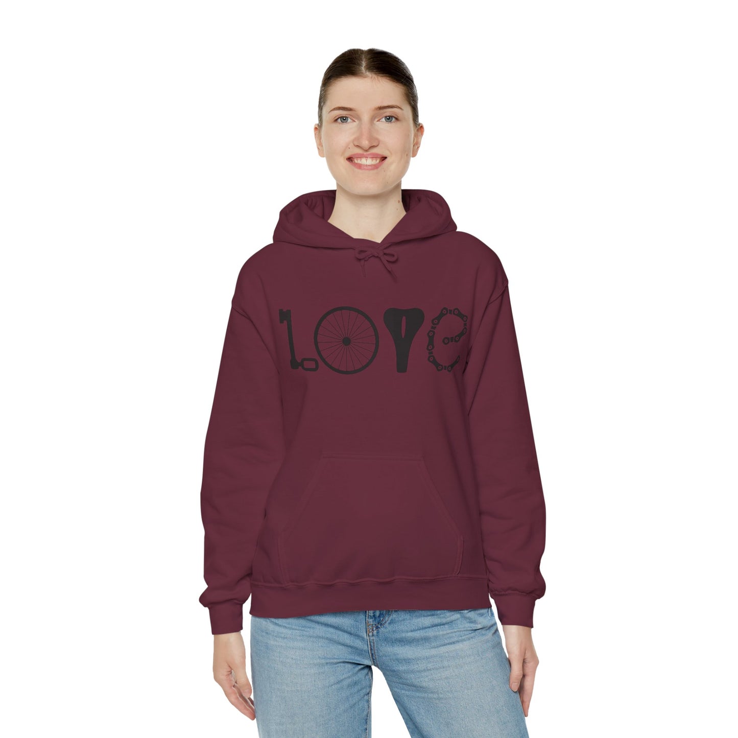 Bicycle Love Hoodie - Mountain Bike Hoodie - Unisex Cycling Hoodie, Cozy Bike Lover Gift & Outdoor Apparel
