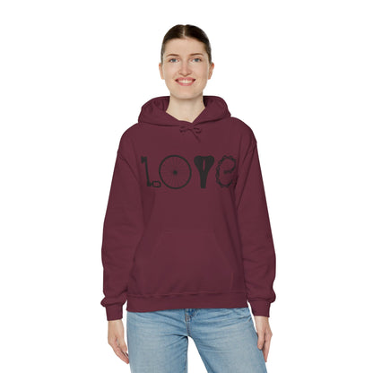 Bicycle Love Hoodie - Mountain Bike Hoodie - Unisex Cycling Hoodie, Cozy Bike Lover Gift & Outdoor Apparel