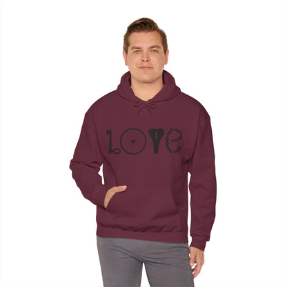 Bicycle Love Hoodie - Mountain Bike Hoodie - Unisex Cycling Hoodie, Cozy Bike Lover Gift & Outdoor Apparel