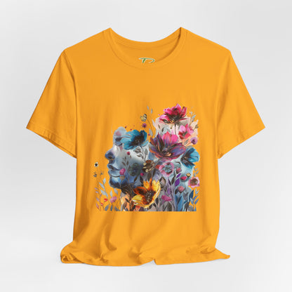 Floral Graphic T-Shirt - Women's Artistic Nature Tee - Lightweight fabric Tee