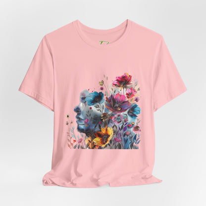 Floral Graphic T-Shirt - Women's Artistic Nature Tee - Lightweight fabric Tee