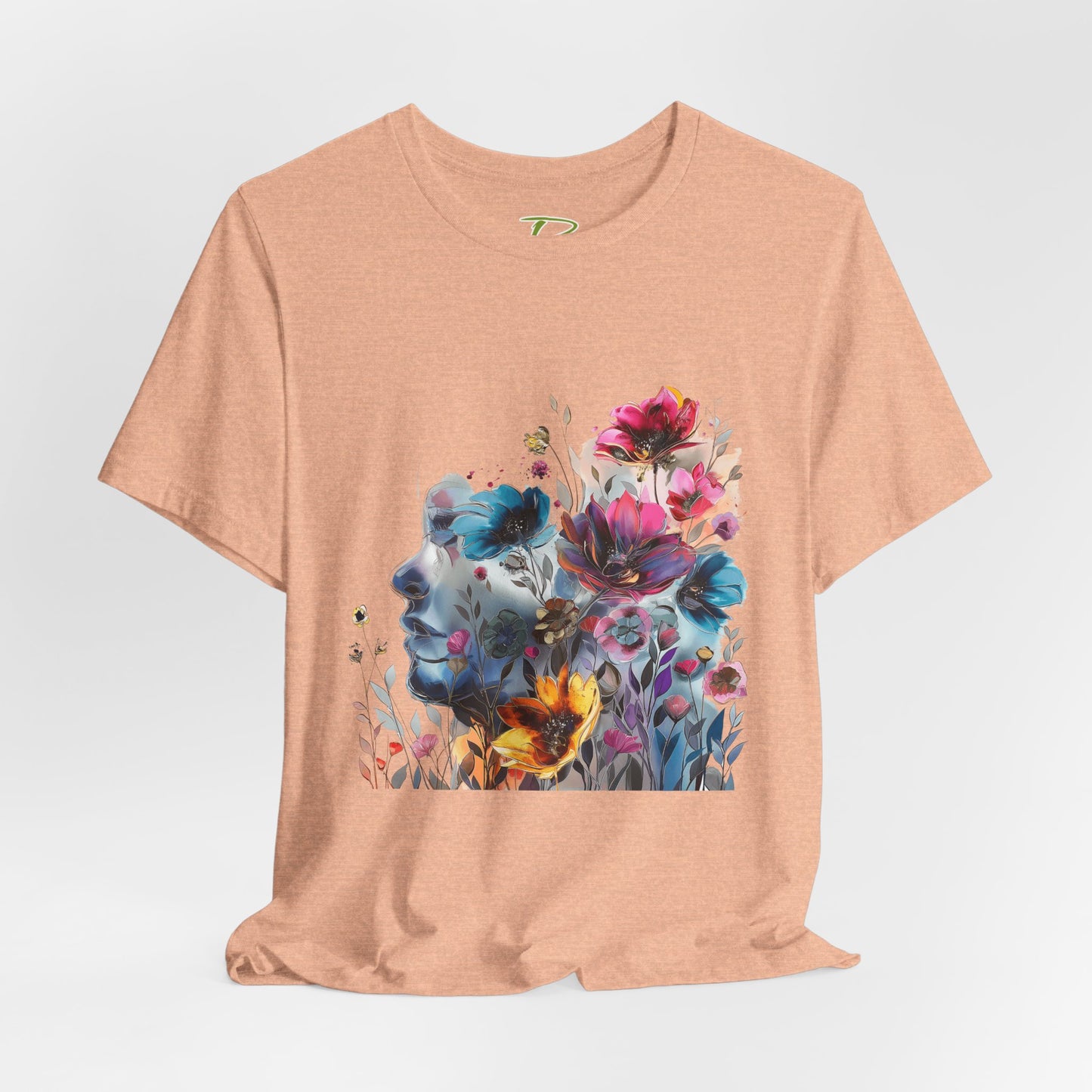 Floral Graphic T-Shirt - Women's Artistic Nature Tee - Lightweight fabric Tee