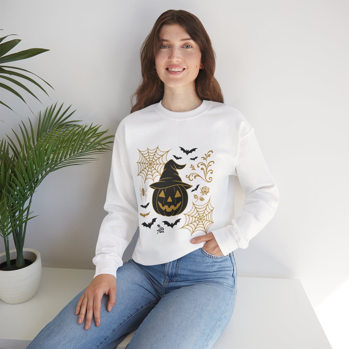 Halloween Pumpkin Sweatshirt – Spooky Crewneck - Halloween Sweatshirt - Cozy Fall Sweater & Seasonal Gift