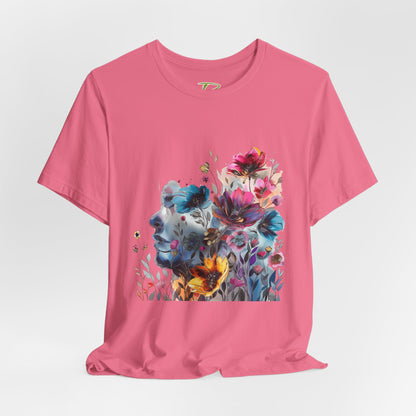 Floral Graphic T-Shirt - Women's Artistic Nature Tee - Lightweight fabric Tee