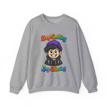Happy Vibes Crewneck Sweatshirt - Keep Smiling Men's Sweater - Motivational Sweater & Inspirational Gift