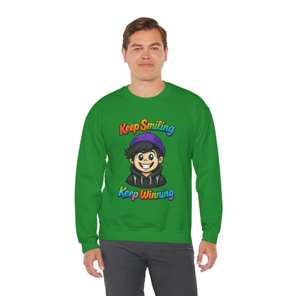 Happy Vibes Crewneck Sweatshirt - Keep Smiling Men's Sweater - Motivational Sweater & Inspirational Gift