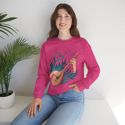 Music Lover Crewneck - Musical Women's Sweatshirt - Artistic Graphic Gift for Musicians