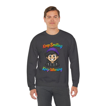 Happy Vibes Crewneck Sweatshirt - Keep Smiling Men's Sweater - Motivational Sweater & Inspirational Gift