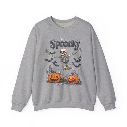 Halloween Sweatshirt - Spooky Skeleton Halloween Sweatshirt – Unisex Crewneck, Cozy Fall Sweater & Halloween Gift - Halloween Costume