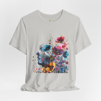 Floral Graphic T-Shirt - Women's Artistic Nature Tee - Lightweight fabric Tee