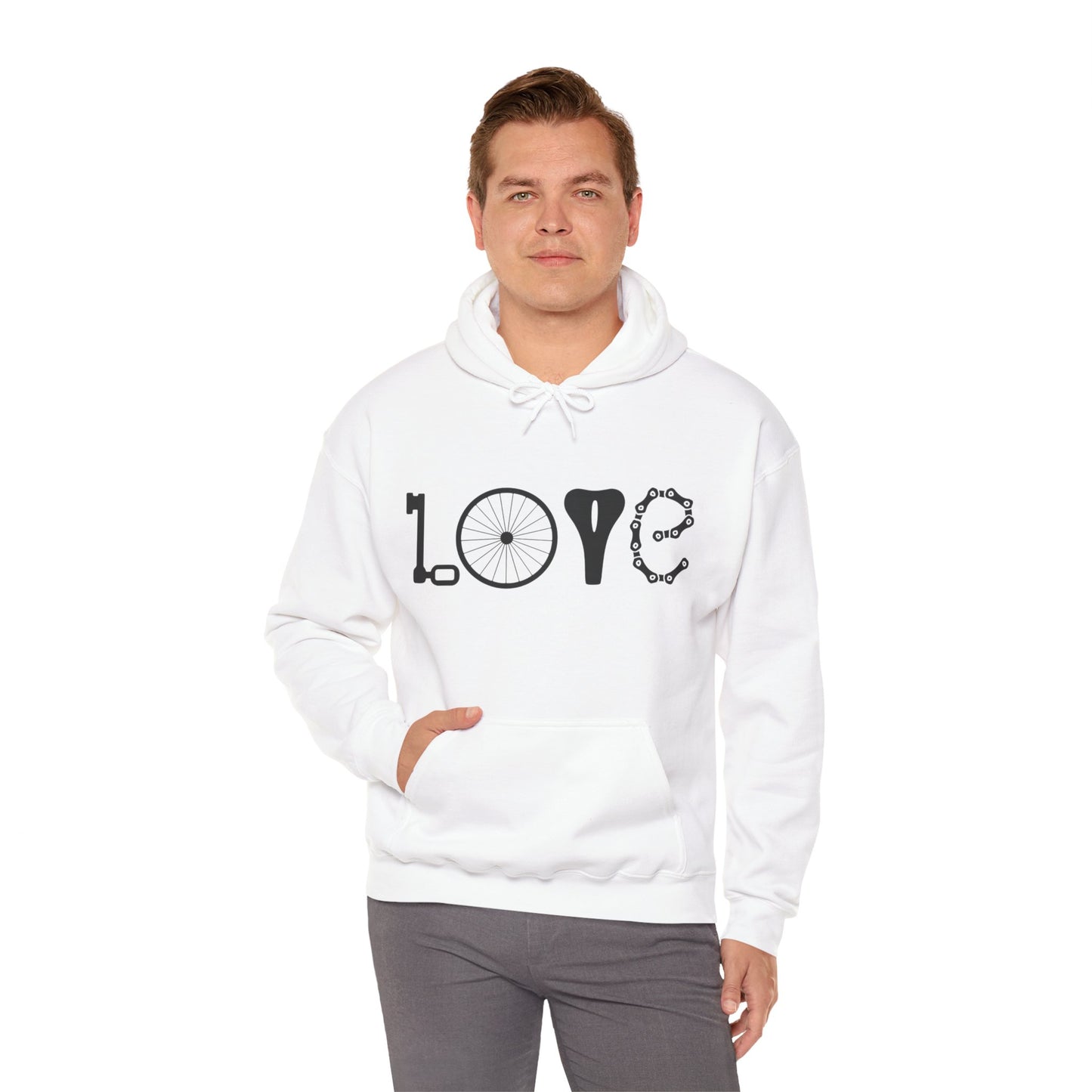 Bicycle Love Hoodie - Mountain Bike Hoodie - Unisex Cycling Hoodie, Cozy Bike Lover Gift & Outdoor Apparel