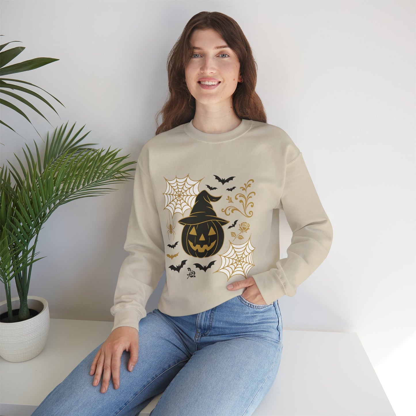 Halloween Pumpkin Sweatshirt – Spooky Crewneck - Halloween Sweatshirt - Cozy Fall Sweater & Seasonal Gift