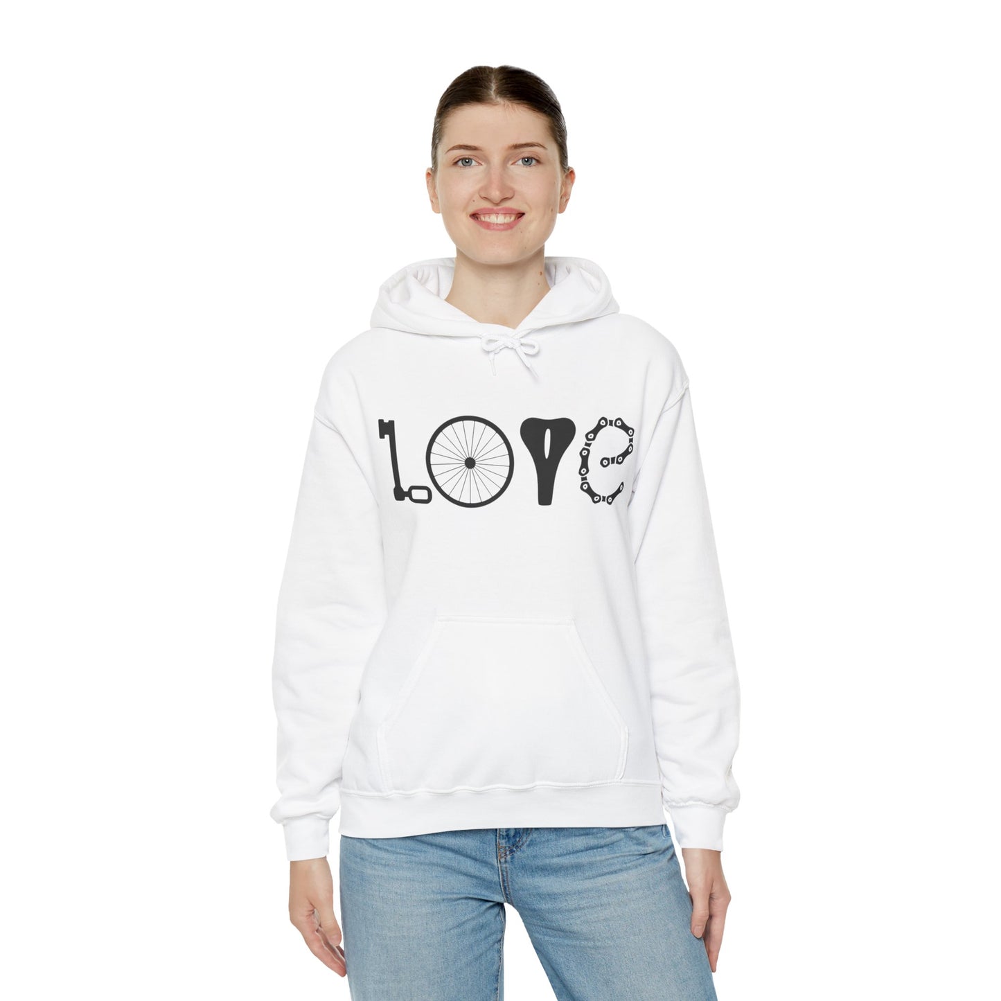 Bicycle Love Hoodie - Mountain Bike Hoodie - Unisex Cycling Hoodie, Cozy Bike Lover Gift & Outdoor Apparel