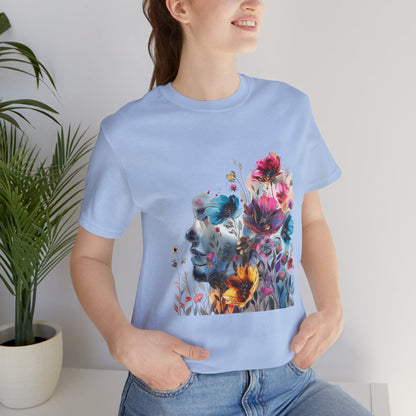 Floral Graphic T-Shirt - Women's Artistic Nature Tee - Lightweight fabric Tee
