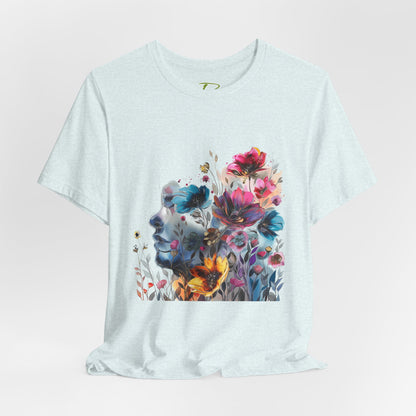 Floral Graphic T-Shirt - Women's Artistic Nature Tee - Lightweight fabric Tee