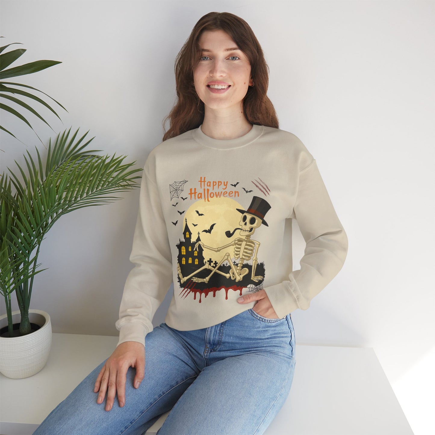 Halloween Skeleton Sweatshirt - Spooky Crewneck- Halloween Crewneck Sweater - Halloween Costume