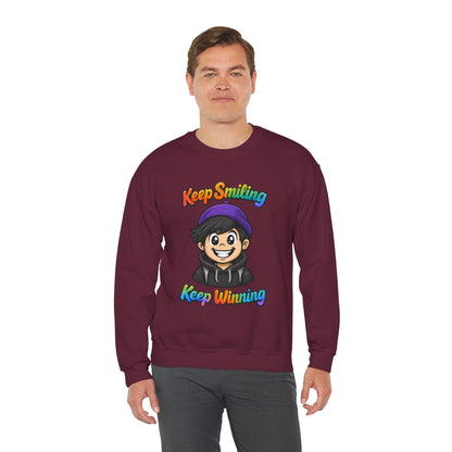 Happy Vibes Crewneck Sweatshirt - Keep Smiling Men's Sweater - Motivational Sweater & Inspirational Gift