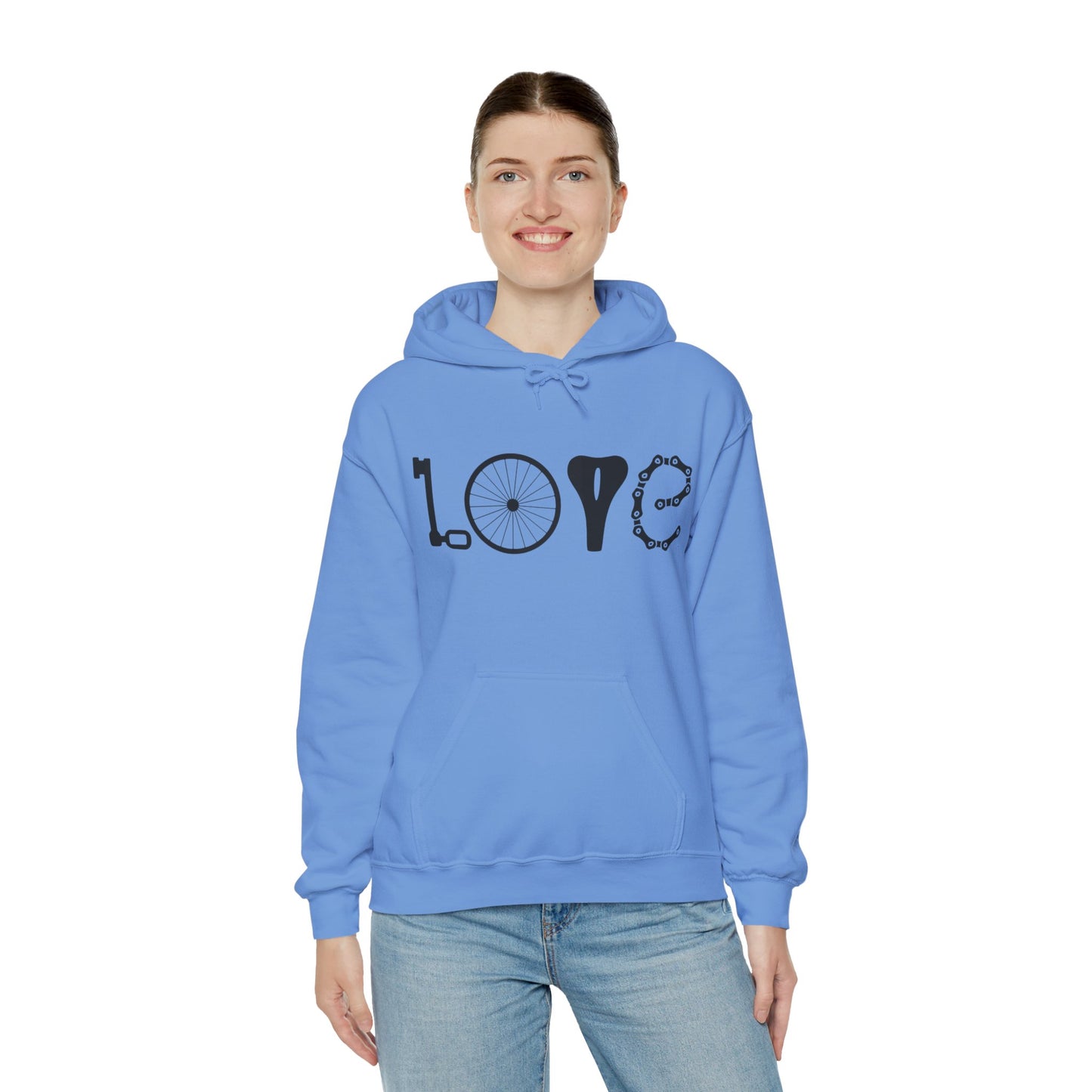 Bicycle Love Hoodie - Mountain Bike Hoodie - Unisex Cycling Hoodie, Cozy Bike Lover Gift & Outdoor Apparel