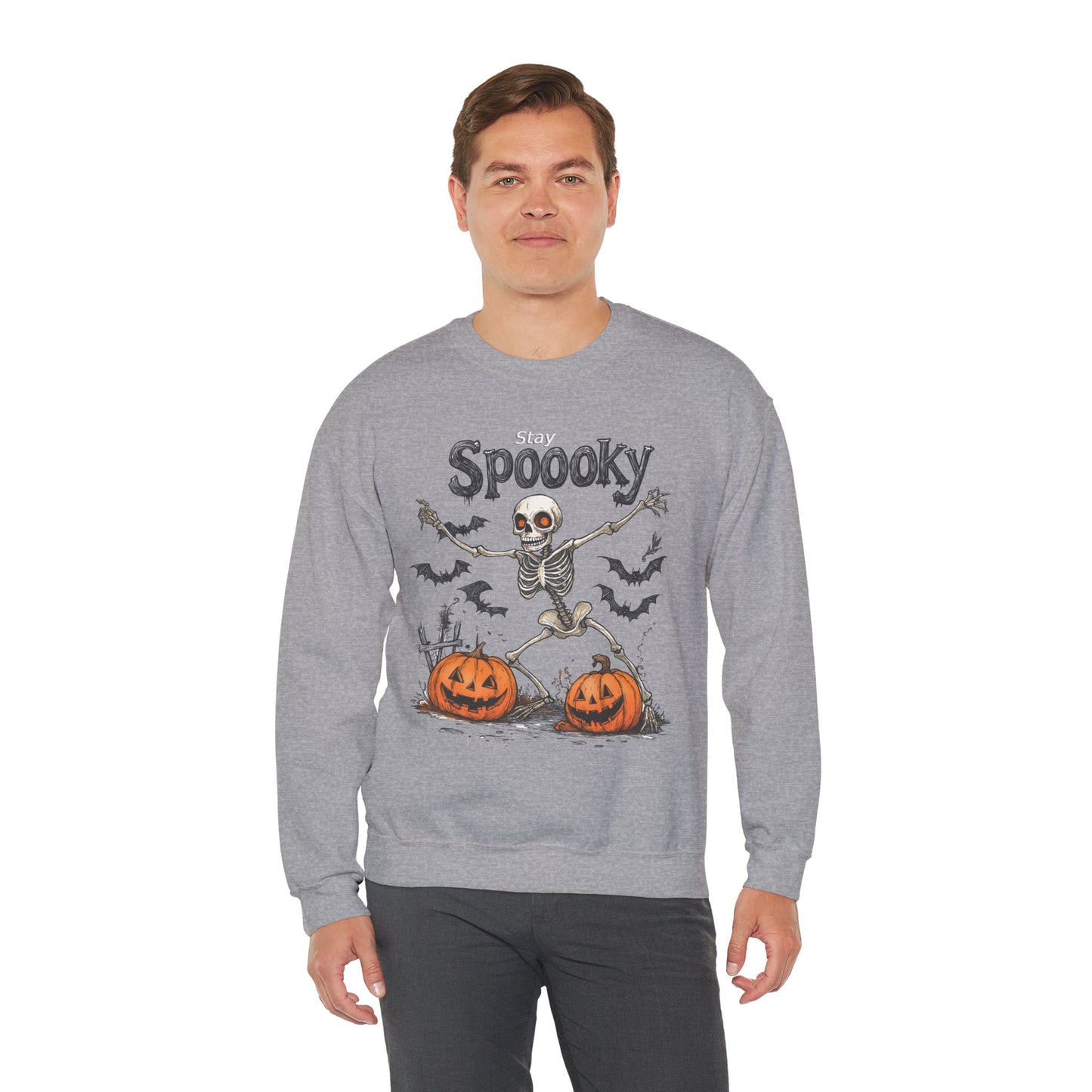 Halloween Sweatshirt - Spooky Skeleton Halloween Sweatshirt – Unisex Crewneck, Cozy Fall Sweater & Halloween Gift - Halloween Costume