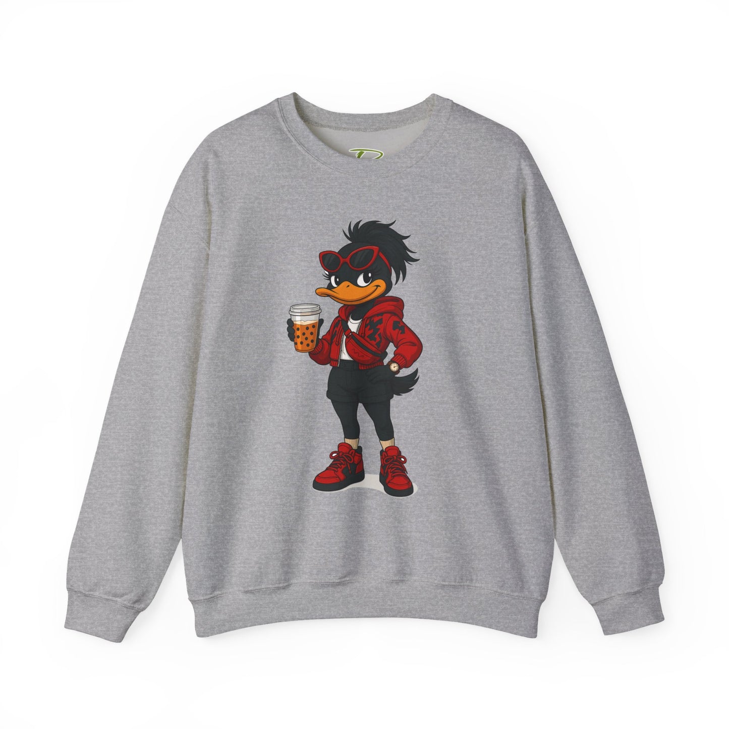 Chic Cartoon Character Sweatshirt - Cozy Women's Crewneck