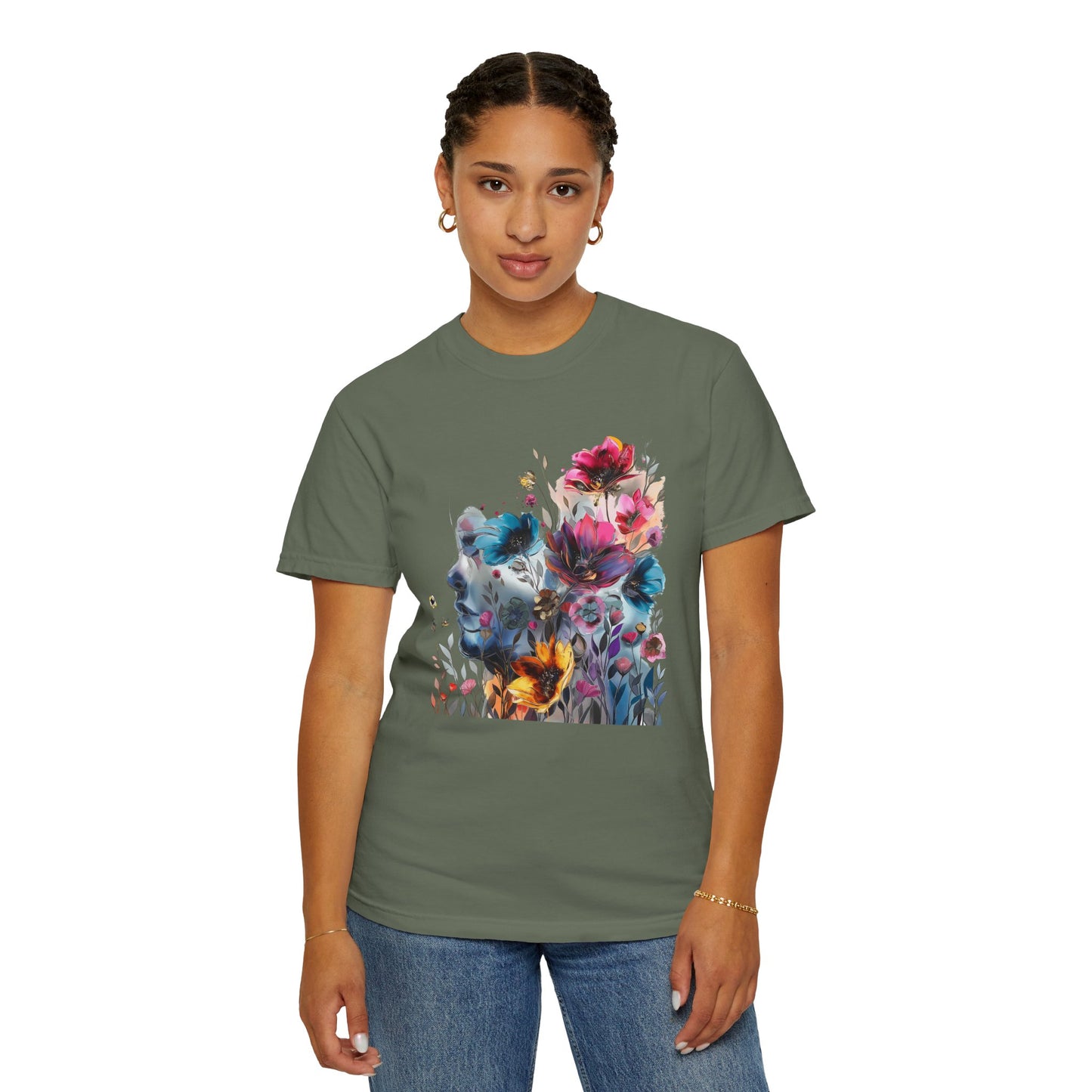Boho Women's T-shirt | Floral Silhouette Women’s T-Shirt