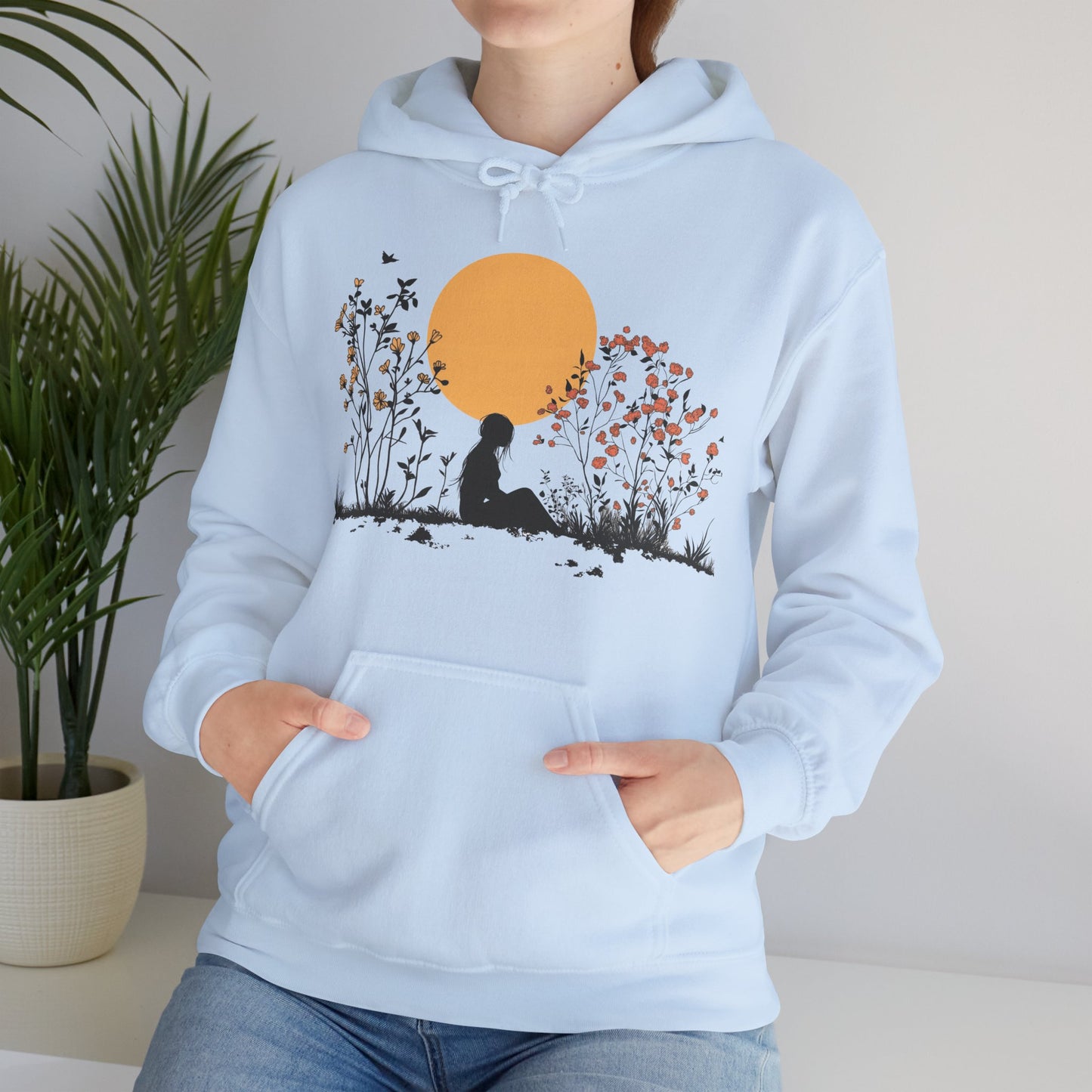 Nature Hoodie for Women - Floral Hoodie - Cozy Meditation Hoodie - Gift for Nature Lovers & Outdoor Apparel