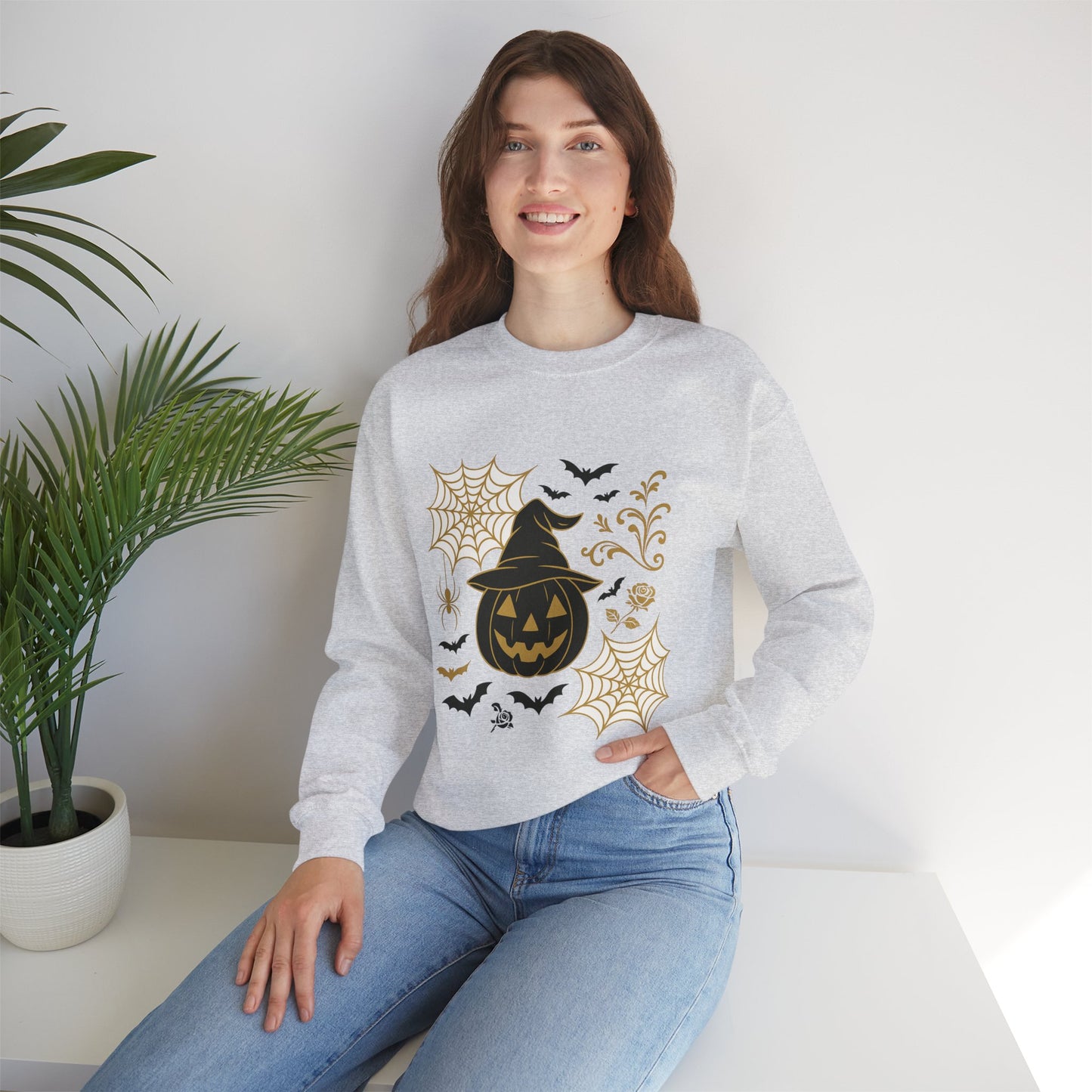 Halloween Pumpkin Sweatshirt – Spooky Crewneck - Halloween Sweatshirt - Cozy Fall Sweater & Seasonal Gift