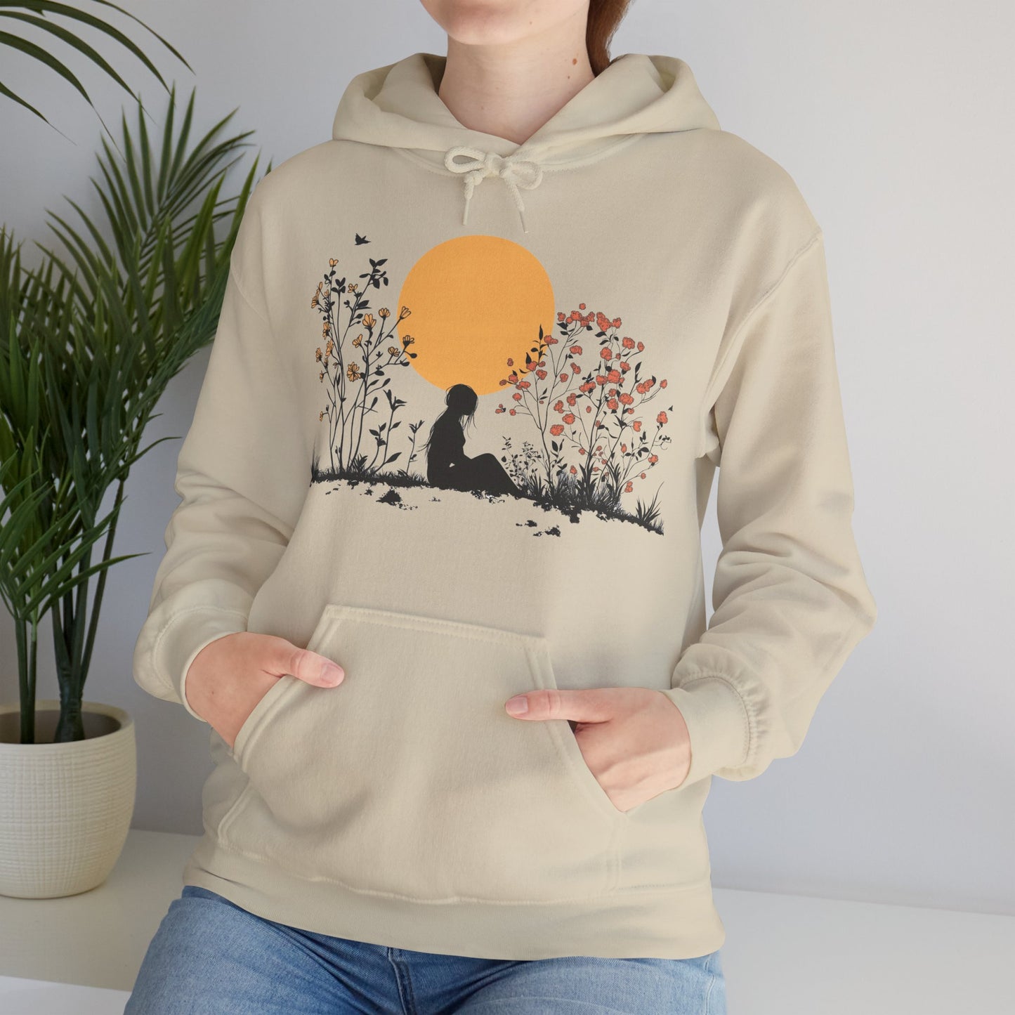 Nature Hoodie for Women - Floral Hoodie - Cozy Meditation Hoodie - Gift for Nature Lovers & Outdoor Apparel